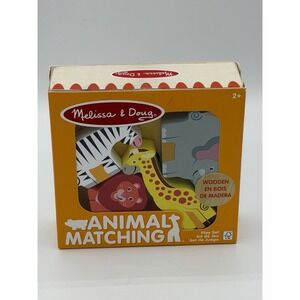 Melissa & Doug Wooden Safari Animal Matching Play Set Toddler Toy NEW